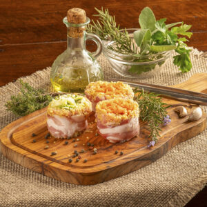 Cestini di carne di coniglio e verdure